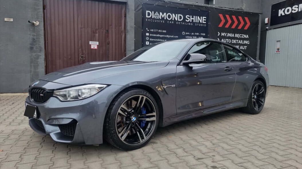 Powłoka ceramiczna na auto, szare bmw
